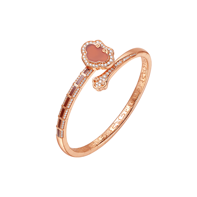 CC卡美珠宝结·锁系列 如意RUYI 18K金钻石宝石手镯礼物官方正品