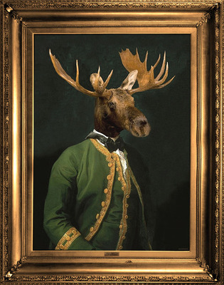 英国Mineheart 'Lord Montague' Canvas 麋鹿领主装饰画