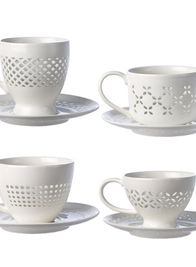 荷兰Pols Potten Pierced Teacup 镂空白瓷茶杯