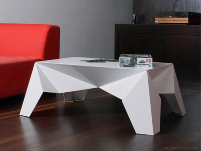 荷兰Sander Mulder 白色折纸咖啡桌 Sputnik table创意设计进口