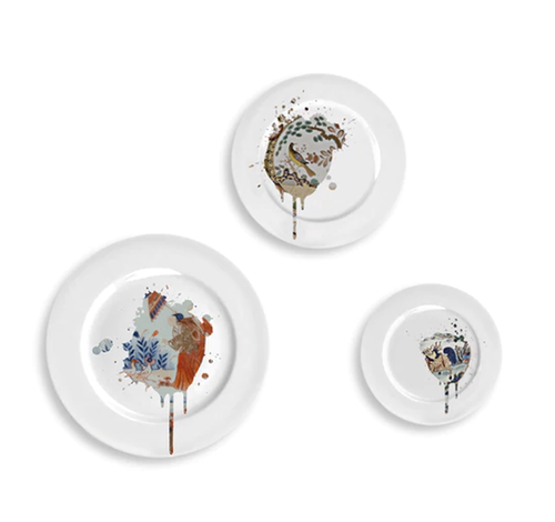 英国Mineheart Undercover Imari Plates仿喷溅中国风花鸟盘子3种