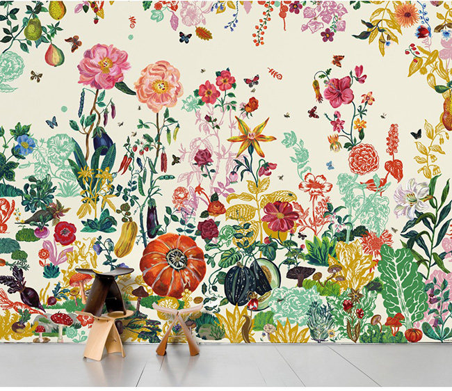 法国Moustache Wallpaper Jardin 花卉图案壁纸 进口