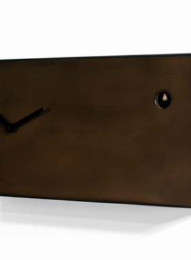 意大利Progetti咕咕钟Cucu_chic长方形特别版金属面布谷鸟挂钟表