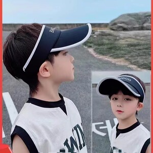 亲子儿童防晒帽子男女童空顶遮阳帽男孩青少年出游沙滩太阳鸭舌帽