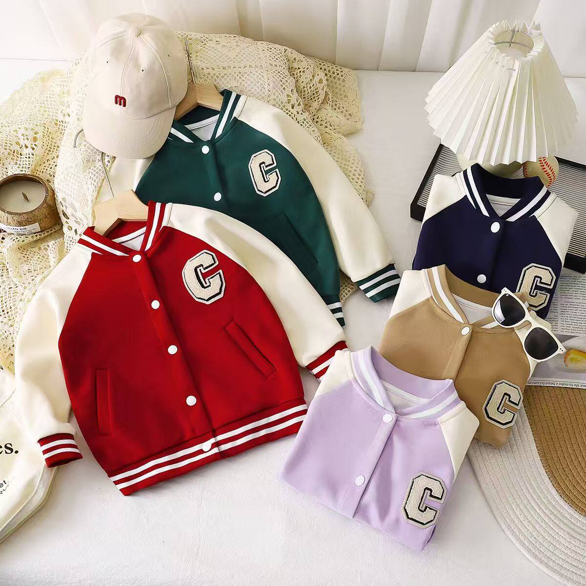 男童女童学院风外套春装儿童棒球服童装女孩春季新款休闲运动衣服
