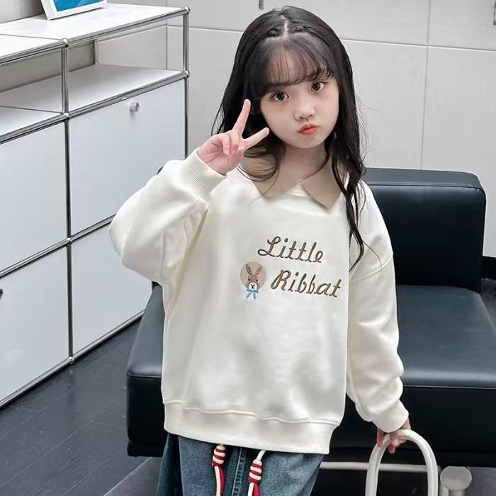 女童卫衣春秋款2026新款兔子刺绣