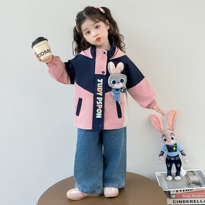 女童外套春秋新款洋气冲锋衣外套