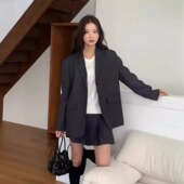 高品质 韩国ANOU东大门2025秋新款 宽松休闲学院风百搭西服外套女
