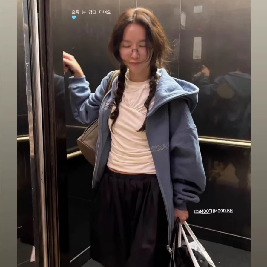 代购品相!smoothmood韩国2025秋冬季美式复古字母刺绣加绒外套女