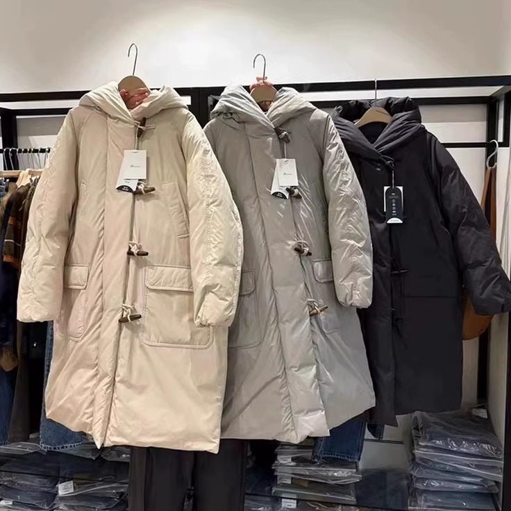 牛角扣鹅绒羽绒服女防寒服厚外套