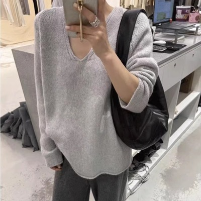 宽松显瘦针织衫女长袖慵懒风毛衣