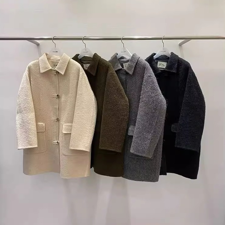 羊驼毛保暖大衣双面羊绒毛呢外套