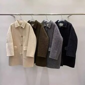 代工厂 gallery韩国2025冬季 羊驼毛保暖大衣女双面羊绒毛呢外套