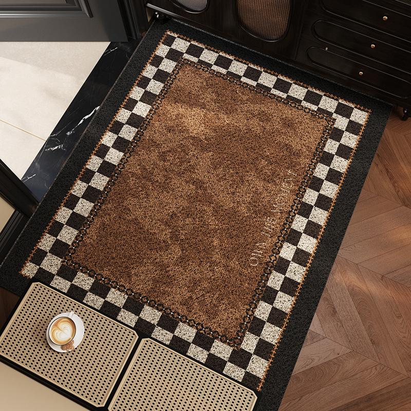 中古风丝圈地垫入户门垫高端复古蹭土脚垫进门可裁剪玄关地毯耐脏