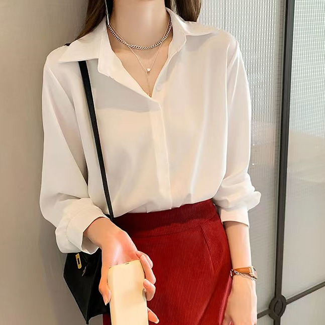 大码胖mm2025衬衫女装秋季新款法式气质百搭上衣宽松别致长袖衬衣