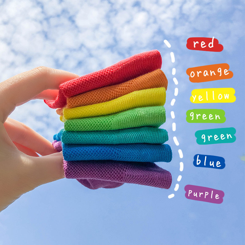 儿童袜子夏季薄款短筒纯棉女孩韩版女童糖果色公主堆堆袜潮ins男