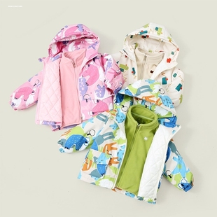 秋冬风衣外套女童冲锋衣三合一可拆卸五六八九十岁半2025新款 洋气