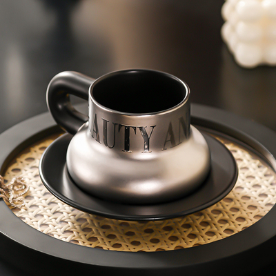 高级感陶瓷咖啡杯碟套装高档精致轻奢高颜值设计感小众下午茶杯子