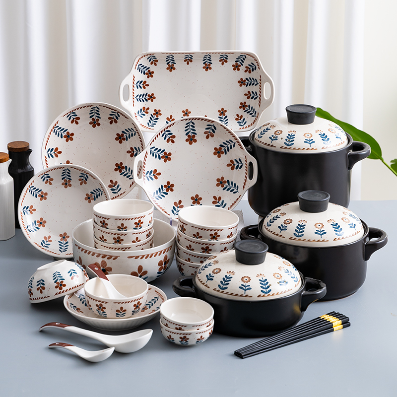 复古大众碗陶瓷瓷釉下彩日式