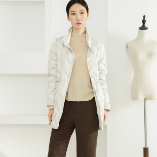 高定 双面穿波兰进口科鲁达95白鹅绒立领轻薄压胶羽绒服鹅绒服冬