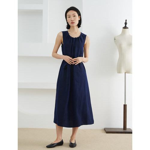 特惠 双面穿真丝香云纱龟纹宽松无袖背心裙100%桑蚕丝连衣裙夏