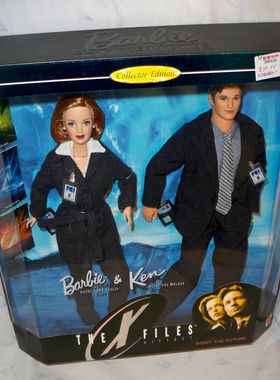 发 Barbie Ken The X Files Mulder Scully 1998 X档案芭比娃娃