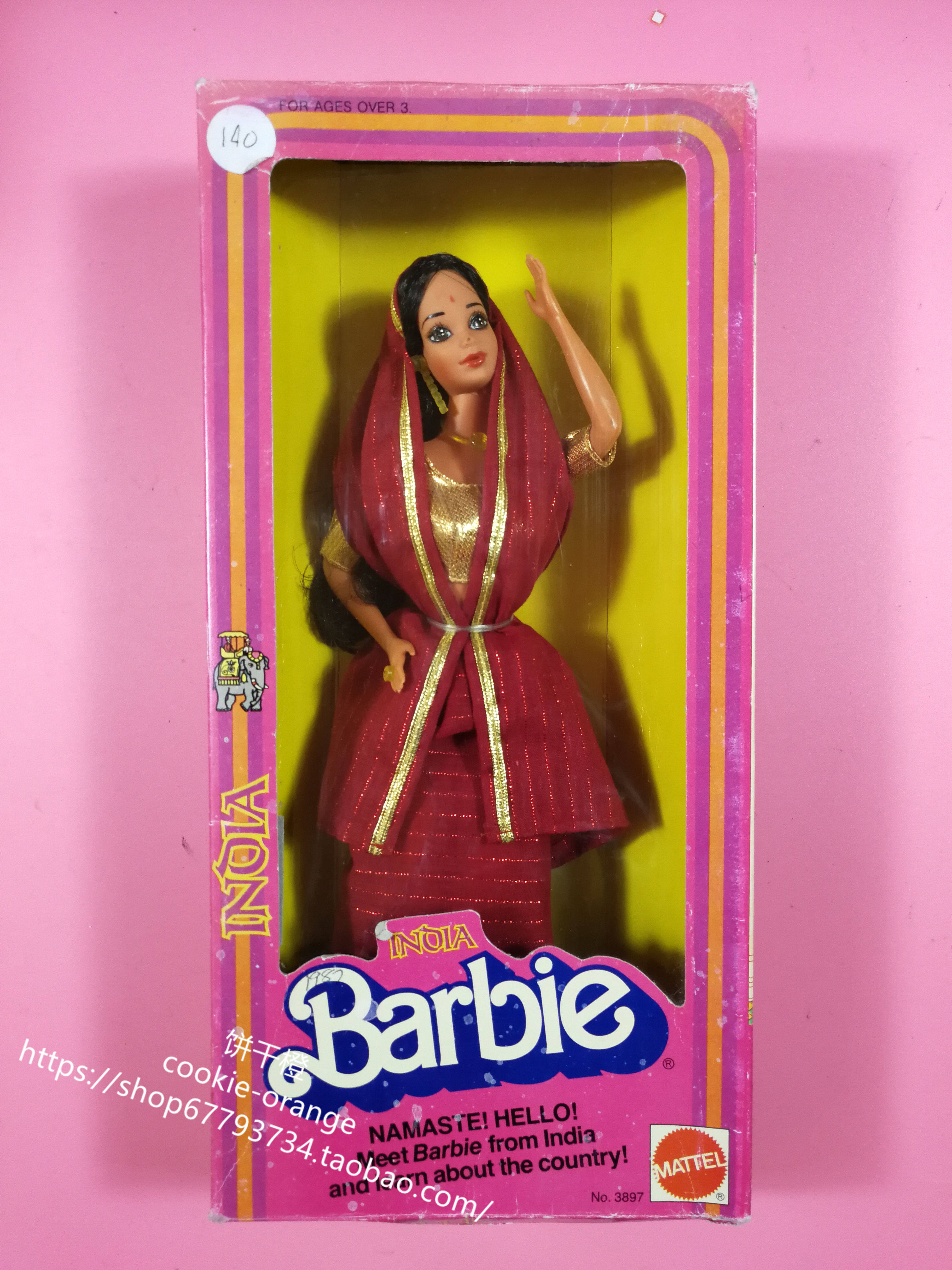 发 Barbie India 1981 正品绝版世界风情之印度芭比娃娃
