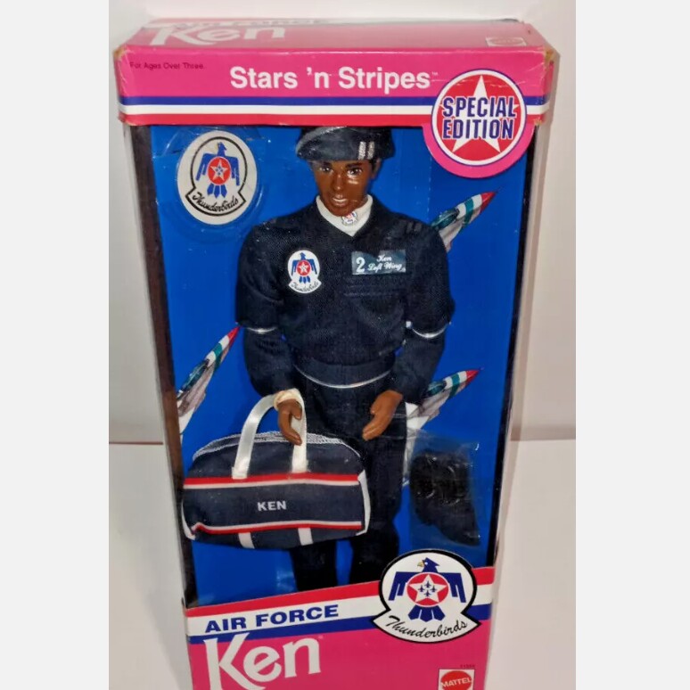 发 Barbie Air Force Ken 1993 正品绝版空军肯娃娃 黑皮