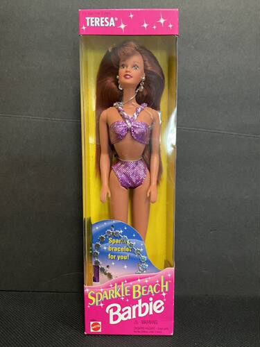 发 Barbie Sparkle Beach Teresa 1995 闪耀海滩芭比娃娃 直发