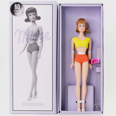 发 Barbie Signature 60th Anniversary Midge Silkstone芭比娃娃