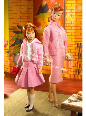 发 Barbie Skipper Knitting Pretty Giftset 2007 粉红芭比礼盒