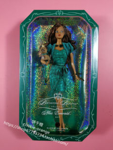 预 Barbie Birthstone Miss Emerald 2007五月生辰石芭比娃娃黑皮