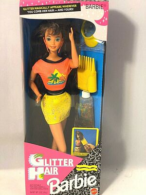 预 Barbie Glitter Hair Brunette 1993 闪耀长发芭比 甜美开口笑