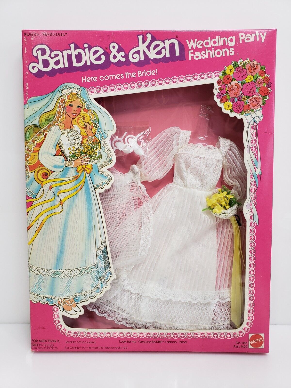 发 Barbie Wedding Party Fashions 1416 芭比娃娃婚纱衣服配件