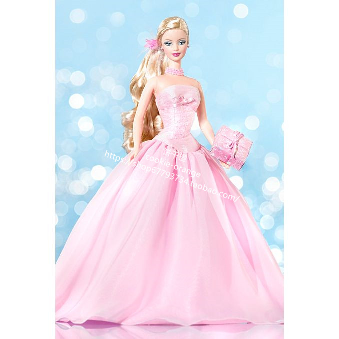 Barbie粉色生日娃娃芭比