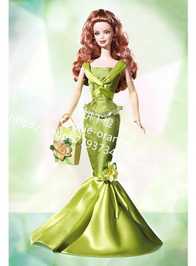 发 Barbie Birthday Wishes 2004 生日愿望芭比娃娃 绿色礼服