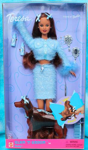 发 Barbie Glam n Groom Teresa Ruby 1999 芭比特瑞莎 带狗狗