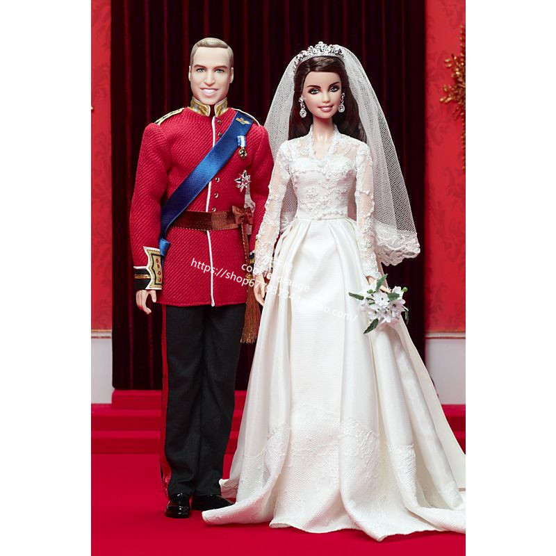 预 Barbie William Catherine 2012 威廉王子凯特王妃结婚礼盒