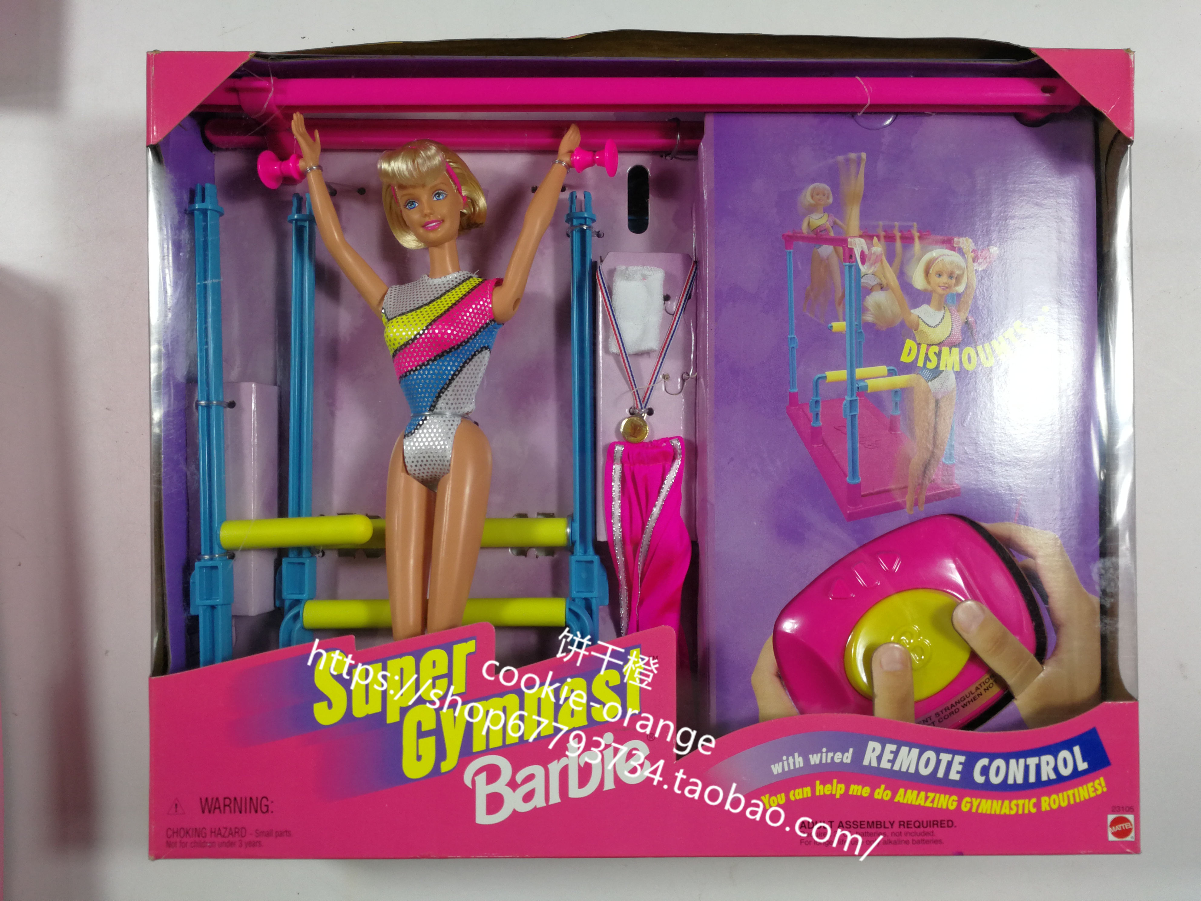 1006发 Barbie Super Gymnast 1999 超级体操运动员芭比 电子遥控 - 实物图