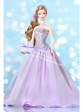 发 Barbie Birthday Wishes 2004 紫色生日愿望芭比娃娃