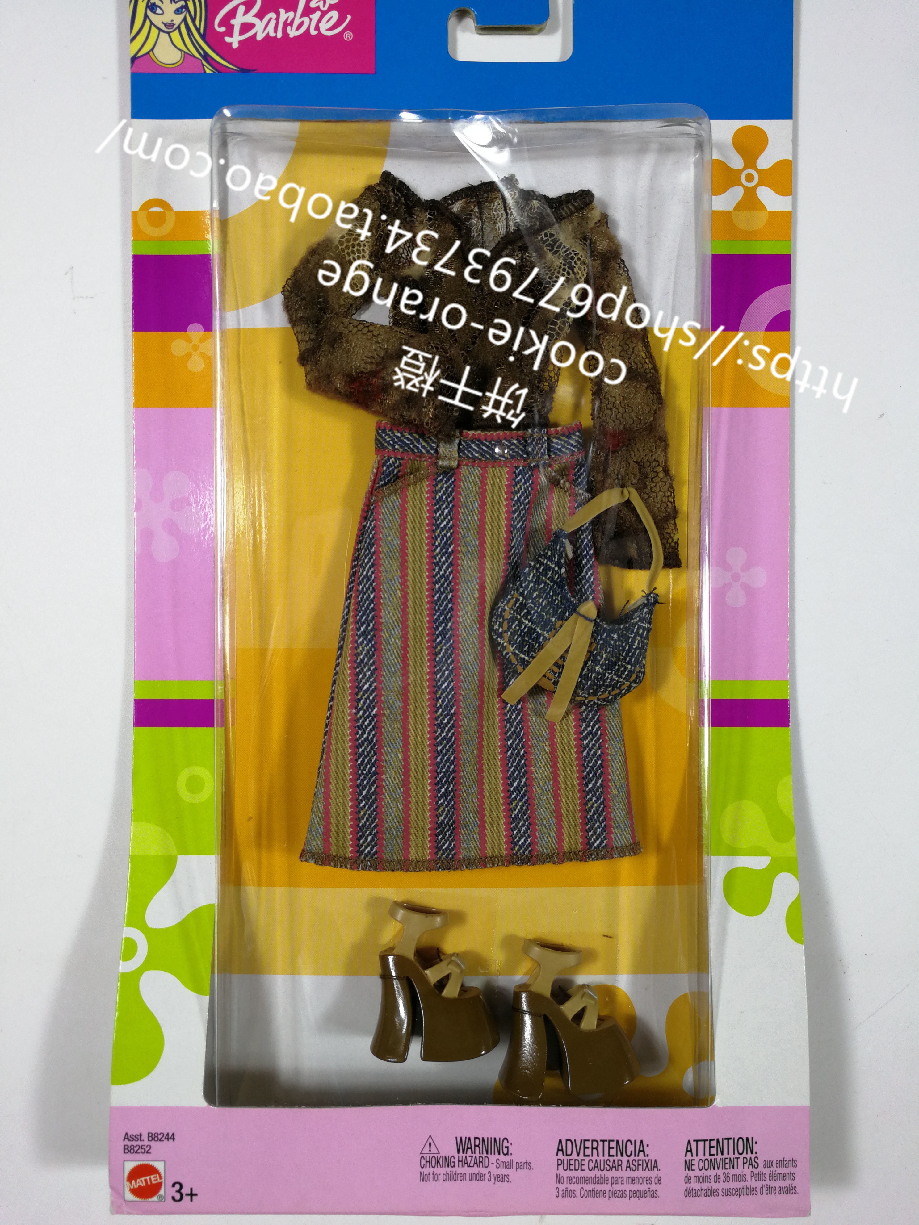 预 Barbie Fashion Trend 8244 1993 芭比潮流衣服配件背包鞋子