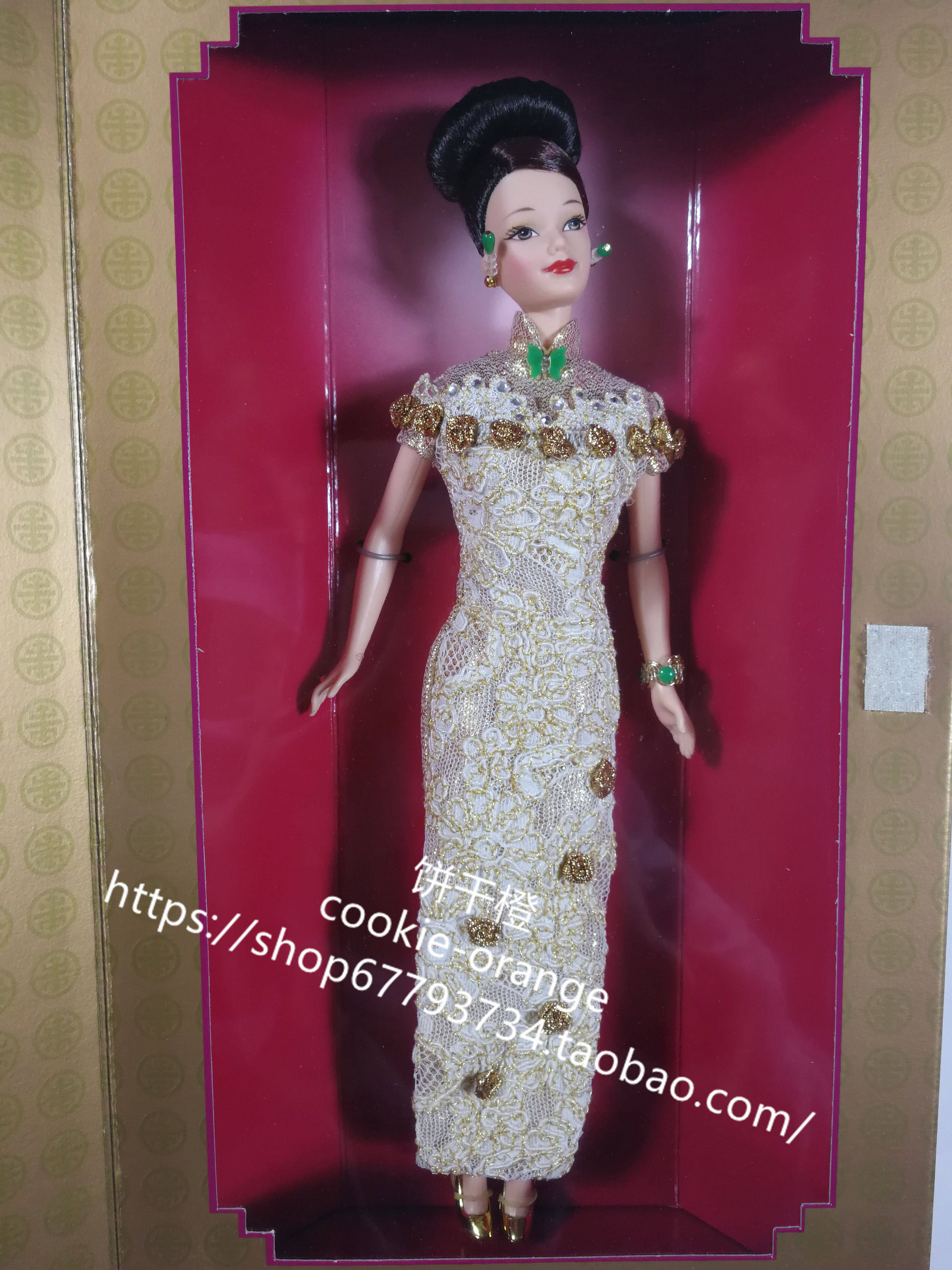 发 barbie golden qi pao 1998 黄金旗袍芭比娃娃