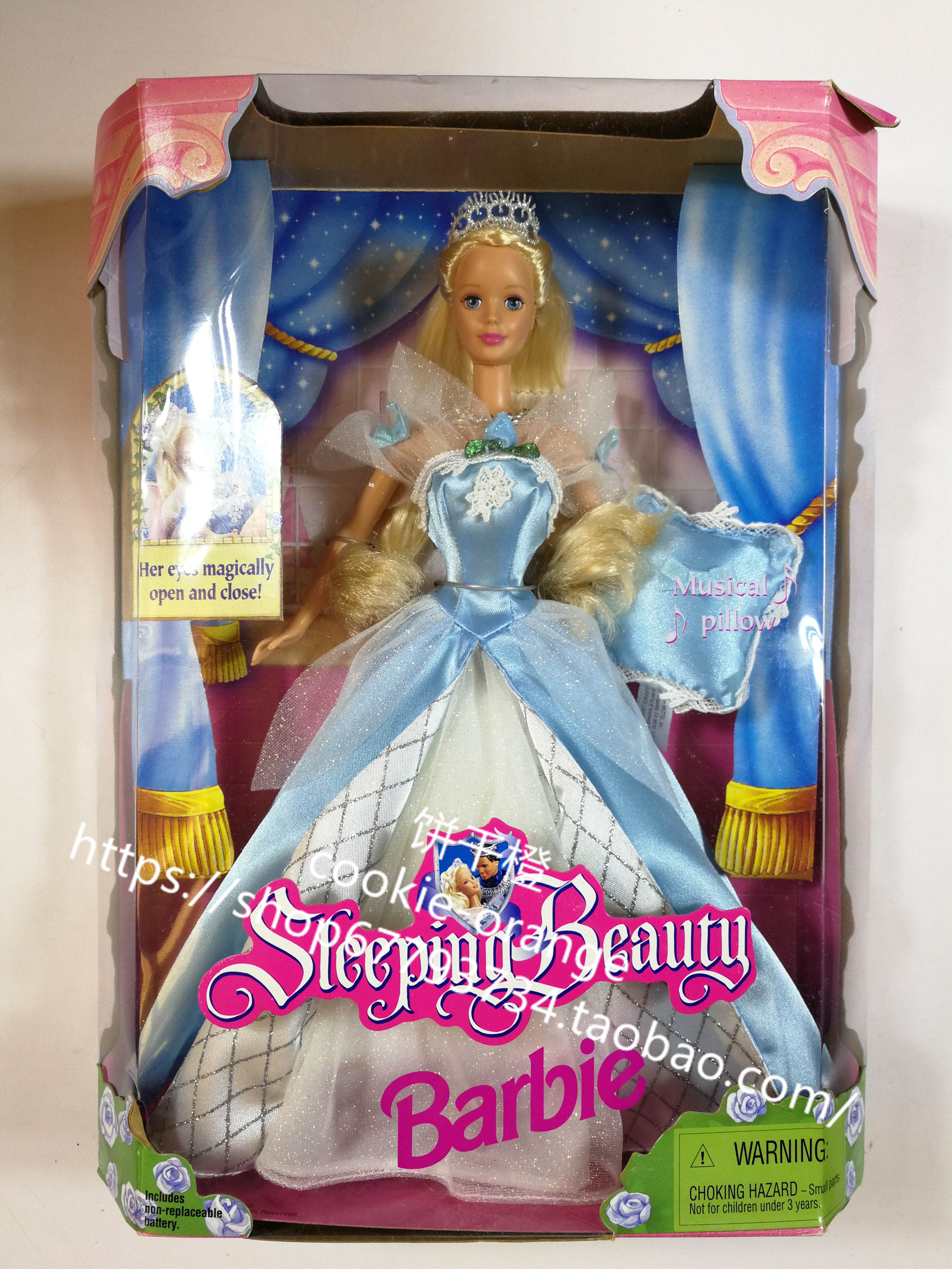 发 Barbie Sleeping Beauty 1998 睡美人芭比娃娃 可眨眼