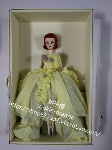 发 Barbie Gala Gown Silkstone 2012 大黄裙芭比ST 金标