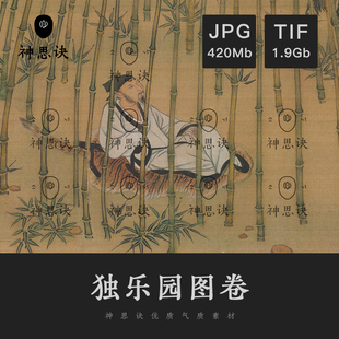 独乐园图卷设计素材绘画古画国画工笔人物诗人田园JPG图片包装