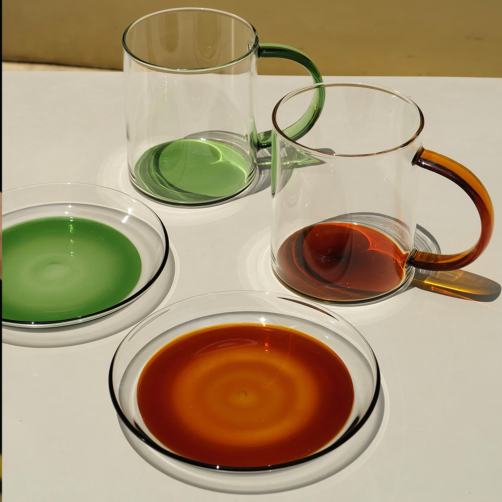 guha原创小狗高硼硅玻璃杯盘礼盒