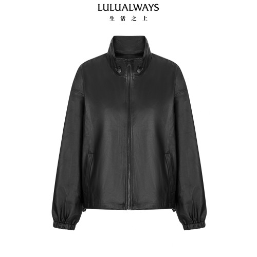 LULUALWAYS我爱露露26秋季新款日常通勤慵懒风真羊皮衣夹克外套
