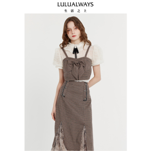 LULUALWAYS我爱露露新款 设计感蝴蝶结背心吊带 百搭时尚