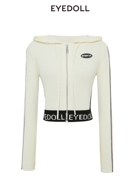EYEDOLL新款潮流休闲简约百搭连帽针织开衫