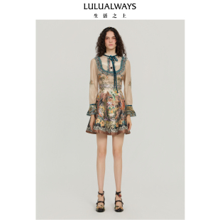 新款 25秋季 花坞奇谭 法式 连衣裙 LULUALWAYS 风长袖 商场同款